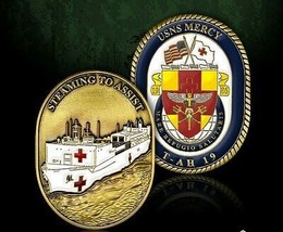 NAVY USNS MERCY T-AH COVID HOSPITAL 19 STEAMING TO ASSIST 2.25&quot; CHALLENG... - $19.99