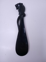 Vintage Black Lion Head Plastic 7 1/2&quot; Shoe Horn Missing Hanger Ring - $6.73