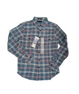 NWT Lucky Brand Mens  Shirt Small Blue Plaid Flannel Classic  Button up ... - $9.85