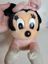 Vintage Disneyland Disney World Baby Minnie Mouse Plush Stuffed Toy Pink... - $18.86