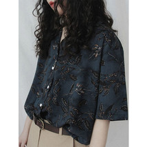 HOUZHOU Vintage Harajuku Shirt Women Short Sleeve Street Style 90s Aesthetic Ove - £45.82 GBP