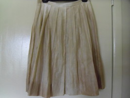 THEORY LIGHT BEIGE PLEATED COTTON SKIRT - SIZE 2 - £67.73 GBP