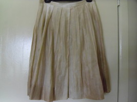 THEORY LIGHT BEIGE PLEATED COTTON SKIRT - SIZE 2 - £67.93 GBP