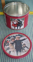 Victorian Boy &amp; Girl Scene Candy Cookie Red Tin Large - £7.85 GBP