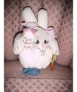 8&quot; Handmade Glove Mama Rabbit with Baby &amp; Wooden Carrots;Handpainted Fac... - £7.85 GBP