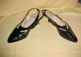 Naturalizer Black Patent Slingback Heels Size 6.5 Lizar - £7.82 GBP