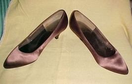 Connie Satin Dress Pumps; Size 6.5 B-Brown;Worn 1x;Classy Dress Heels;Chic Style - £7.98 GBP