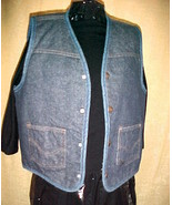 BLUE Denim Vest,2 POCKETS,4 SNAPS,FLEECE LINING;SIZE-MEDIUM;NWOT-NEVER W... - £7.85 GBP