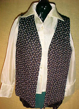 Black Quilted Vest,Small Rose Floral Design,Small/Medium;Country Charm Chic;Cozy - £7.98 GBP