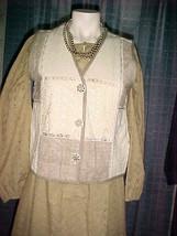 Flashback Vest Large,Beige Brown,India;Closure:3 Large Scribed Buttons;Vg Condit - £7.50 GBP