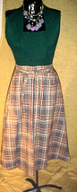 Garey Petites Gray &amp; Rust Plaid Wrap Around Skirt,32&quot;Total Waist Width;27&quot;Length - £7.90 GBP