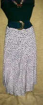 Haberdashery Blue Flower Print Skirt Missy Size 18;30&quot;Waist;33&quot;Long;Elastic Wais - £8.03 GBP