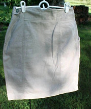 Lizwear Skirt Size 8;Waist 30&quot;;Beige;Above Knee;V Cut Waist;22&quot;Long;Side Pockets - £7.86 GBP