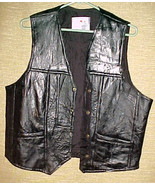 Mingtian Piye Vest-SHINY BLACK LEATHER-(FAUX?),SM/ MED;BOHO FASHIONISTA ... - £7.85 GBP