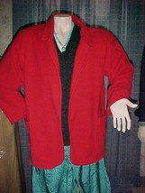 Nordic Fleece Jacket,Size Large,100% Spun Polyester;Red;Great Knock Around Coat - £7.86 GBP
