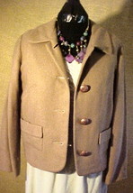 Carol Brent Suit Blazer,Brown Wool,Small/Medium;4 Large Buttons;2 Flap Pockets - £7.98 GBP