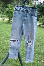 Jordache Jeans Size 12;W25&quot; X L26&quot;;Distressed,Ripped,Faded,Grunged;Destroyed;Chi - £7.98 GBP