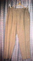 MEN&#39;S DRESS TROUSERS-BROWN PATTERN;36&quot;x34&quot;INSEAM-REUNION MENSWEAR;64% PO... - £7.66 GBP