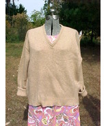 BEIGE WOOL PULLOVER SWEATER;SIZE SMALL/MEDIUM;V- NECK;CLASSIC STYLE;no l... - £7.85 GBP