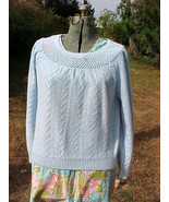 MADEMOISELLE KNITWEAR PULLOVER SWEATER;SCOOP NECK;BLUE;100% ACRYLIC;SIZE... - £7.85 GBP