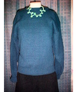 MERVYN&#39;S Turquoise PULLOVER Sweater-Waffle Weave Pattern-100% Acrylic-LO... - £7.85 GBP