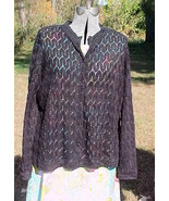 MONTGOMERY WARDS SWEATER;SZ S/M;100% ACRYLIC;BLACK;OPEN WEAVE SHELL DESI... - £7.83 GBP