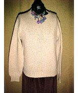 BEIGE WOOL PULLOVER SWEATER;SIZE SMALL/MEDIUM;CREW  NECK;CLASSIC STYLE;n... - £7.85 GBP