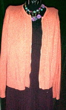 Liz Caliborne Lizsport Orange Cardigan;Zip Front; Sz Large;100%Cotton;Cable Knit - £7.85 GBP