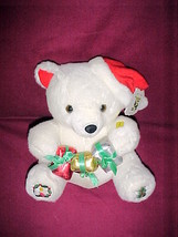 White Christmas Bear;Santa Hat;3 Gifts;Paw Decorations;10&quot; Sitting;Joy Toy,Inc. - £7.98 GBP