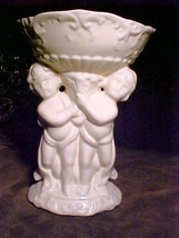 Ceramic Cherub Cupids Pedestal Dish Bowl-Candy/Bath Soap/Trinket Bowl/Planter-8&quot; - £19.97 GBP