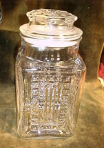 ANCHOR HOCKING WEXFORD PRESSED LARGE 9&quot;x4.5&quot; CANISTER-COOKIES/CANDY/FOOD... - $24.99
