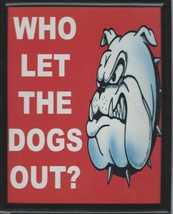 Who Let the Dogs Out? Framed Print-8&quot;x10&quot;-White Bulldog on Red Background-Plexig - £7.85 GBP