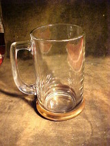 CLEAR GLASS STEIN/TANKARD/MUG; WEIGHTED GOLD RIM BOTTOM,MADE IN MEXICO;H... - £19.97 GBP