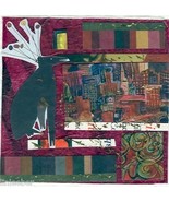 LOOKING OUT THE WINDOW UNTO THE WORLD-mixed media collage 3” x 3&quot; on 7.5... - £7.80 GBP