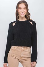 Women&#39;s Knit Pullover Sweater With Cold Shoulder Detail - $21.00