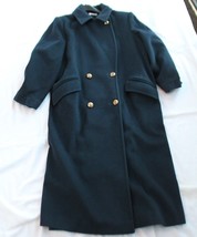 Talbots Size 11/12 Vintage Gold Buttons Double Breasted Long Wool Coat - £4.64 GBP