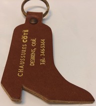 Vintage Shoe Store Promo Keychain Chaussures Cote ~ Desbiens ~ Porte-Cle En Cuir - £6.43 GBP