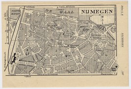 1933 Original Vintage City Map Of Nijmegen / Gelderland / Netherlands Holland - $22.93