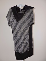 Arden B Long Sweater Black Silver Cowl Neck Fashion Career PullOver Light XS EUC - £19.58 GBP