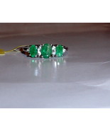 AFRICAN EMERALD &amp; MEXICAN  DANBURITE 3-STONE RING, 925 SILVER, SIZE 9, 1... - $116.63 CAD