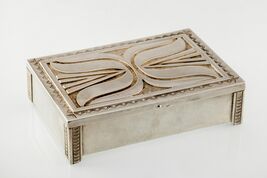 Kenneth Begay Signed Navajo Sterling Silver Cigarette Box White Hogan Vi... - $61,600.25