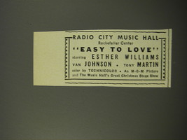 1954 Easy to Love Movie Ad - Radio City Music Hall Rockefeller Center - £14.44 GBP