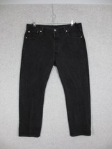 Levi&#39;s Men&#39;s 501 Jeans Black Straight Leg Button Fly Size 40 x 32 - £30.01 GBP