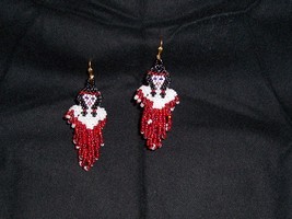 New  Handmade Indian Maiden Angel Dangle Seed Bead Earrings  - £8.76 GBP