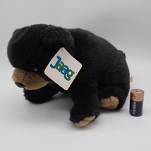 NEW Jaag Seated Chubby 12&quot; Black Bear Weighted Plush Animal Teddy Grizzl... - £27.40 GBP