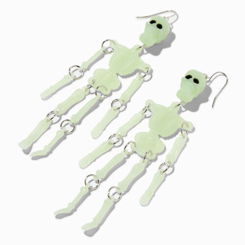 Glow in the Dark Skeleton 4" Drop Earrings Item image 2