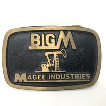 VTG Big M Magee Industries Solid Bronze Belt Buckle Dyna Oil Drill Riggi... - $49.49