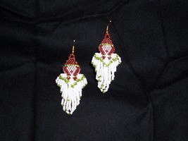 NeW!!!  Handmade Indian Maiden Angel Dangle Seed Bead Earrings  - £8.76 GBP