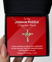 Jigsaw Puzzle Collector Niece Necklace Birthday Gifts - Cross Pendant Jewelry  - £39.78 GBP