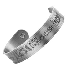 JESUS Men&#39;s Pure Copper Magnetic Therapy Adjustable Bracelet Bangle by Willis Ju - £51.76 GBP